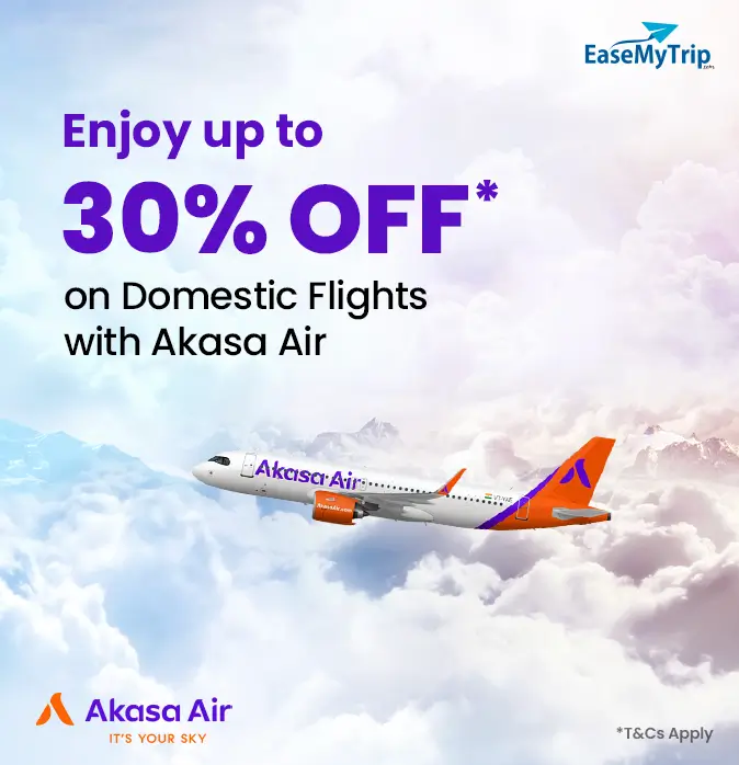 Akasa Air Sale, Enjoy Up to 30 OFF* On Domestic Flights