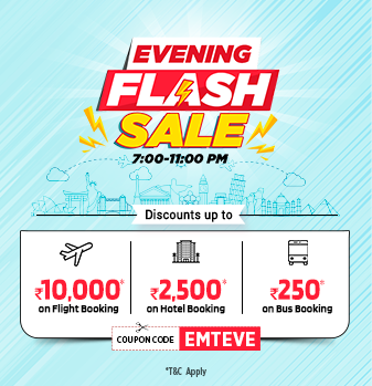 Avail Exciting Offers On Your Travel With Evening Flash Sale Easemytrip Com