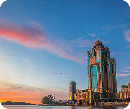 Sabah skyline at sunset