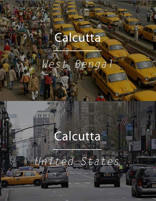 “Calcutta” in West Bengal and United States
