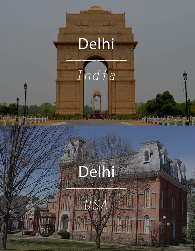 “Delhi” in India and United States