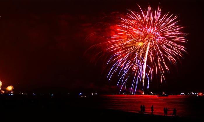 Watch the Astounding Fireworks at the Beach