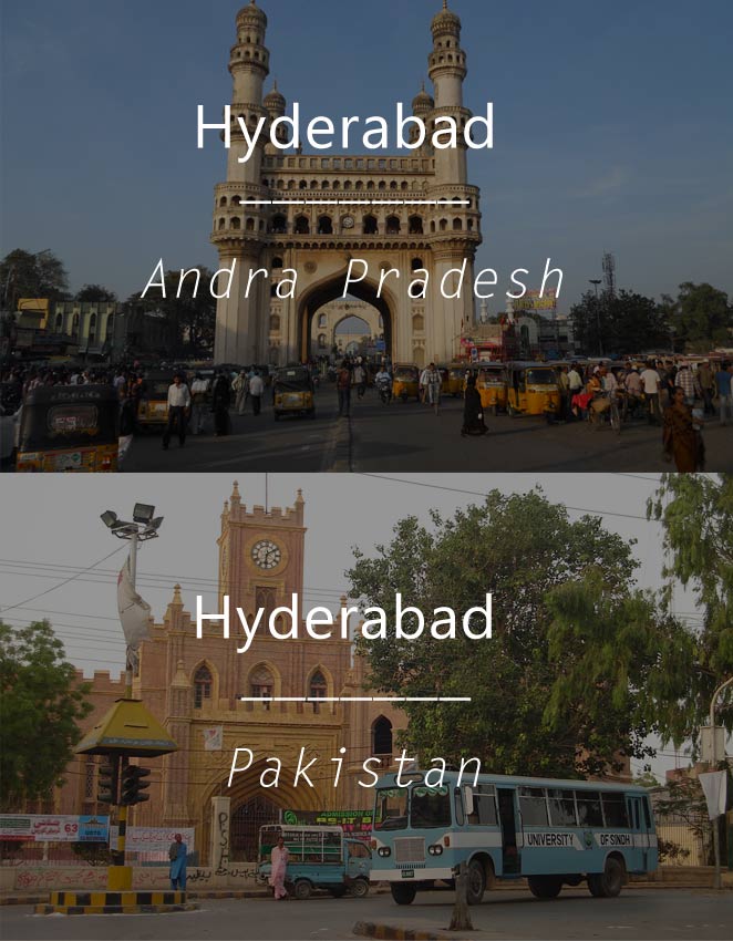 “Hyderabad” in Andhra Pradesh and Pakistan