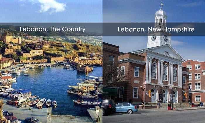 Lebanon, the country & Lebanon, New Hampshire