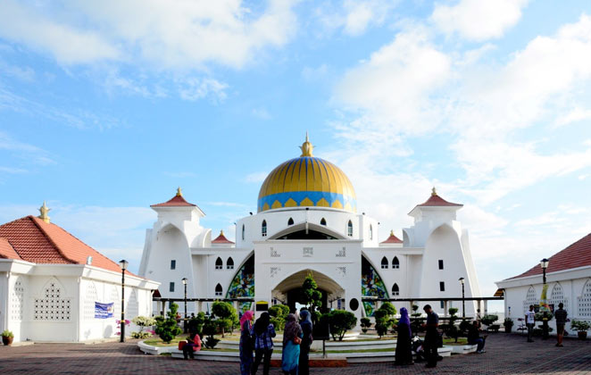Malacca Straits Mosque in Malacca Island