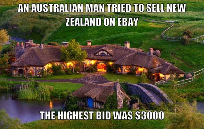 Australian man tried to sell New Zealand on eBay