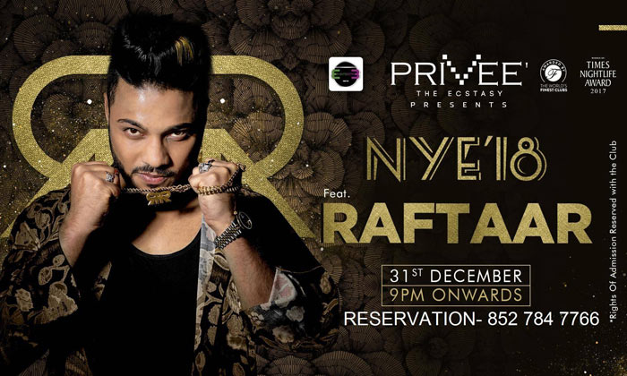 New Year Party with Singer Raftaar at the Privee, Shangri-La Eros, CP