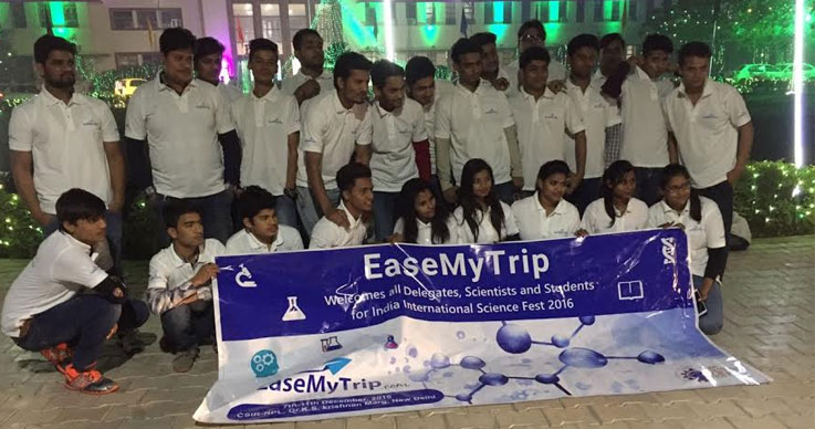 EaseMyTrip Organized Stay of the Team for India International Science Festival–2016-2